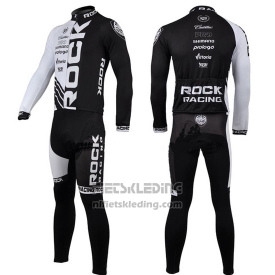 2010 Fietskleding Rock Racing Zwart en Wit Lange Mouwen en Koersbroek